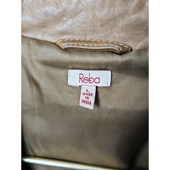 Reba Leather Jacket Blazer Studded Brown Women's size Large Western - Picture 3 of 4